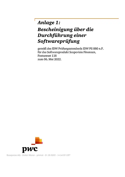 PwC-Bescheinigung 2022